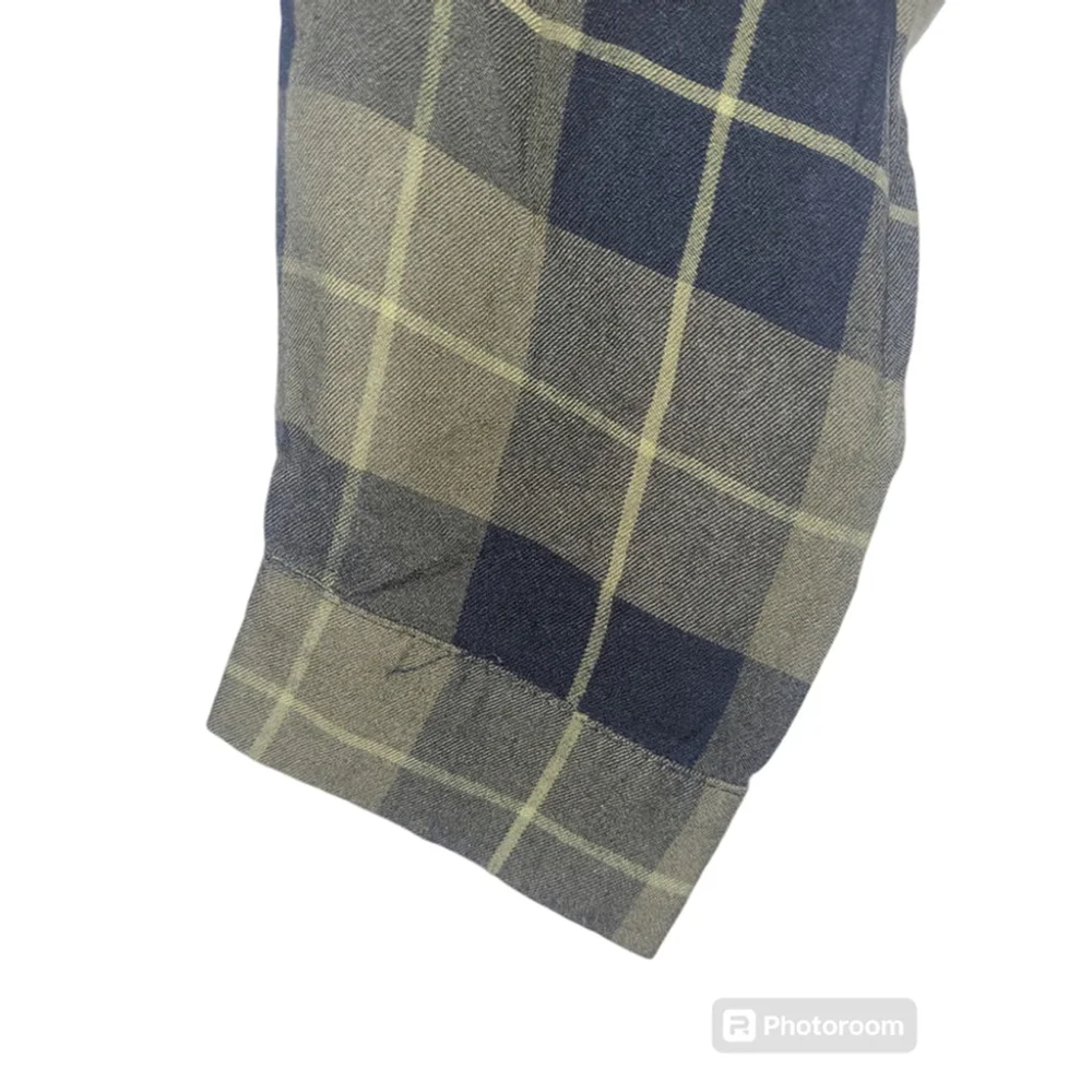 Women Zara Basic Shirt Green Black Plaid L